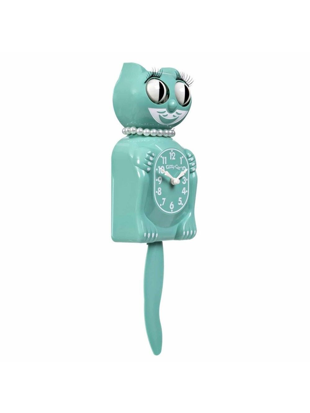 Ocean Waves Green Miss Kitty-Cat Kit-Cat clock Kat Klock - Picture 3 of 4